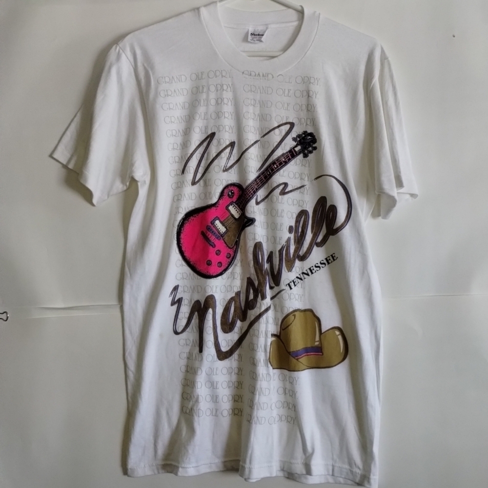 Nashville Graphic T-Shirt with Guitar and Hat